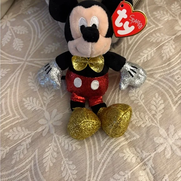 Disney Mickey Mouse Plush with Red, Gold, and Silver Accents - Picture 2 of 3
